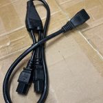 3ft C20 to 2C13 Power Cable 14AWG 15A 240V Black