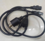 6ft 2xC13 to L7-20 Power Cable 12AWG 20A 277V Black