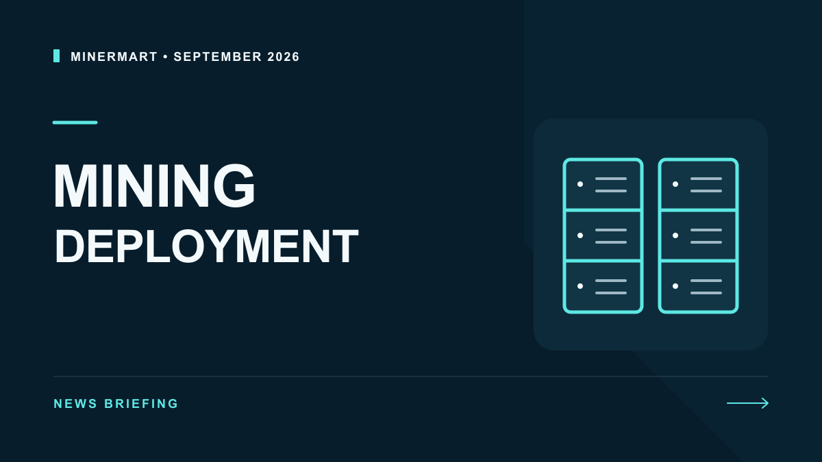 MinerMart news briefing: mining deployment, illustrated server racks