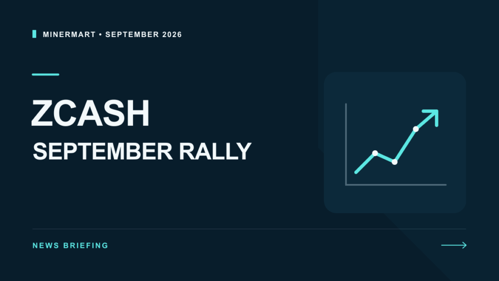 MinerMart news briefing: Zcash September rally, with an illustrative chart